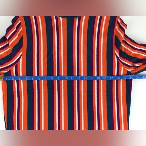 Victor Glemaud Target Orange Vertical Stripe Crop Mock Turtleneck Sweater | L - Picture 8 of 12